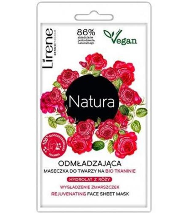 Lirene Natura Odmładzająca Maseczka do twarzy na bio tkaninie hydrolat z róży, 1 szt., cena, opinie, właściwości