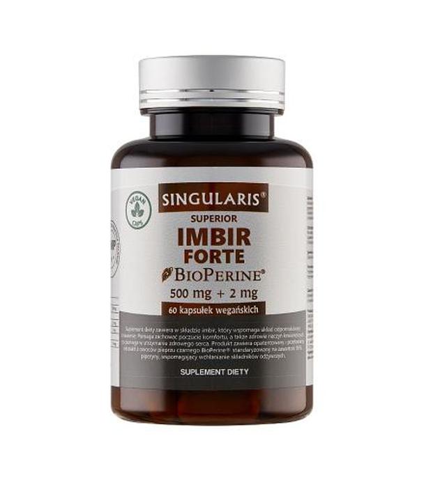 Singularis Superior Imbir Forte 500 mg  + BioPerine 2 mg - 60 kaps. - cena, opinie, wskazania - ważny do 2025-05-31
