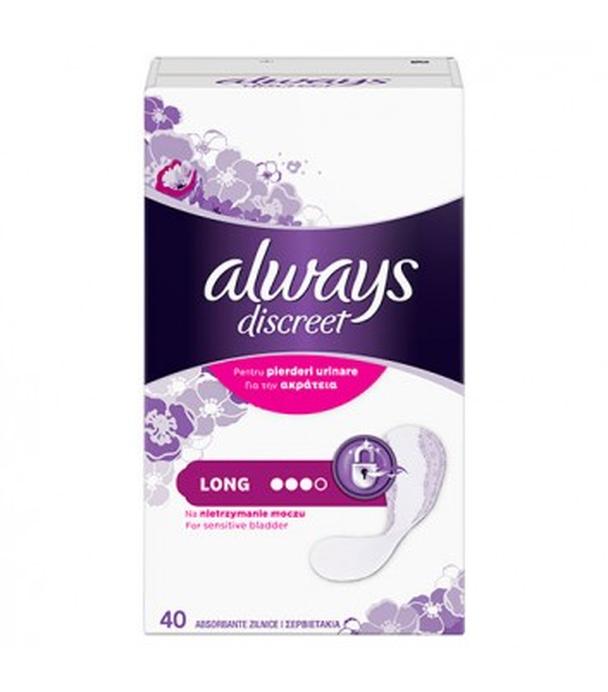 Always Discreet Long Wkładki higieniczne do stosowania przy lekkim nietrzymaniu moczu, 40 sztuk