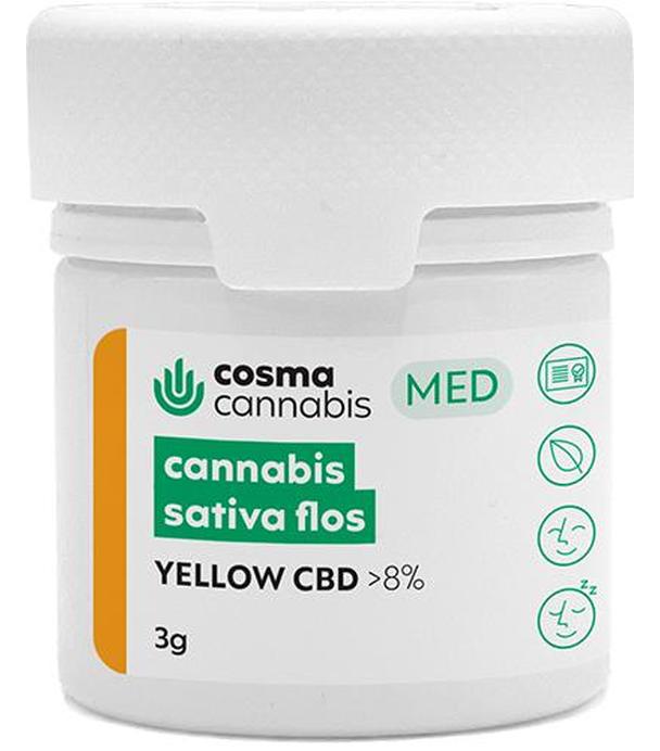 Cosma Cannabis YELLOW 8% CBD, 3 g, cena, wskazania, stosowanie