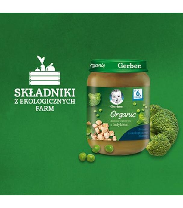 GERBER ORGANIC Zielone warzywa z indykiem po 6 miesiącu - 190 g - cena, opinie, składniki
