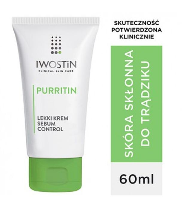 Iwostin Purritin Lekki Krem Sebum Control, 60 ml, cena, opinie, właściwości  - ważny do 2025-09-01