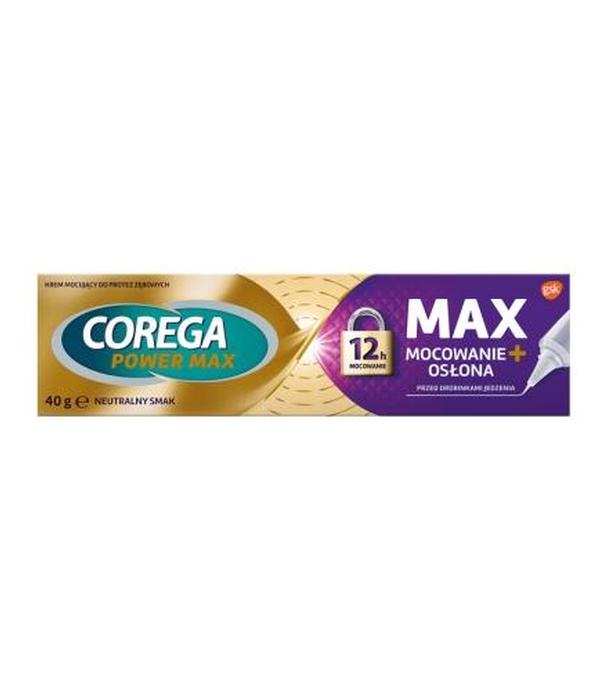 Corega Max Mocowanie + Osłona Krem do protez zębowych, 40 g - 1023426 - uszkodzone kartonowe opakowanie