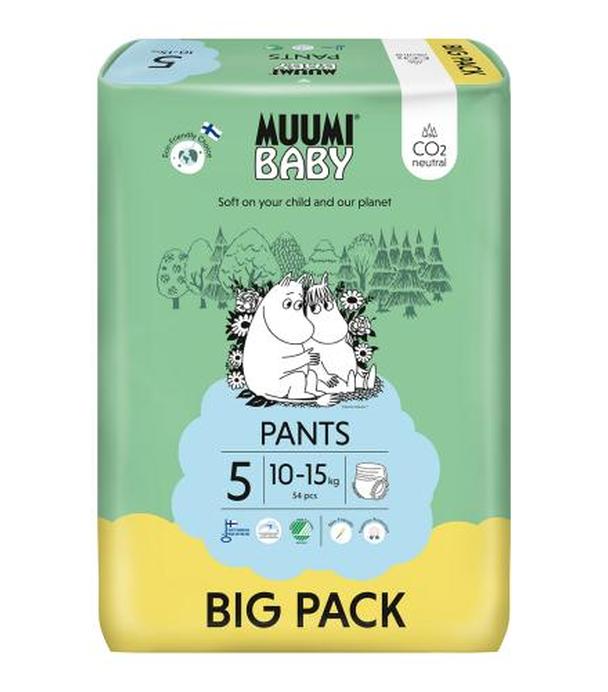 Muumi Baby Pants pieluchomajtki 5 Maxi+ 10-15 kg, 54 sztuki