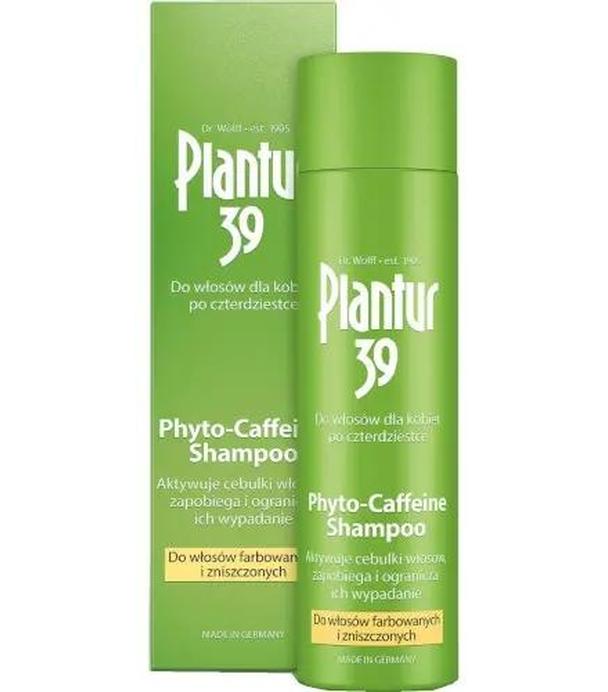 Plantur 39, Phyto-Caffeine Shampoo, szampon do włosów farbowanych i zniszczonych, 250 ml
