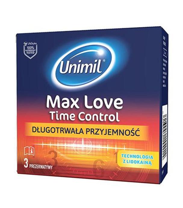 Unimil Max Love Time Control Prezerwatywy lateksowe, 3 sztuki