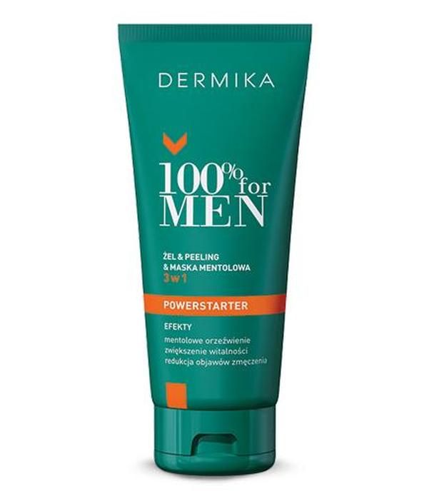 DERMIKA 100% FOR MEN Żel & peeling & maska mentolowa 3w1 - 100 ml