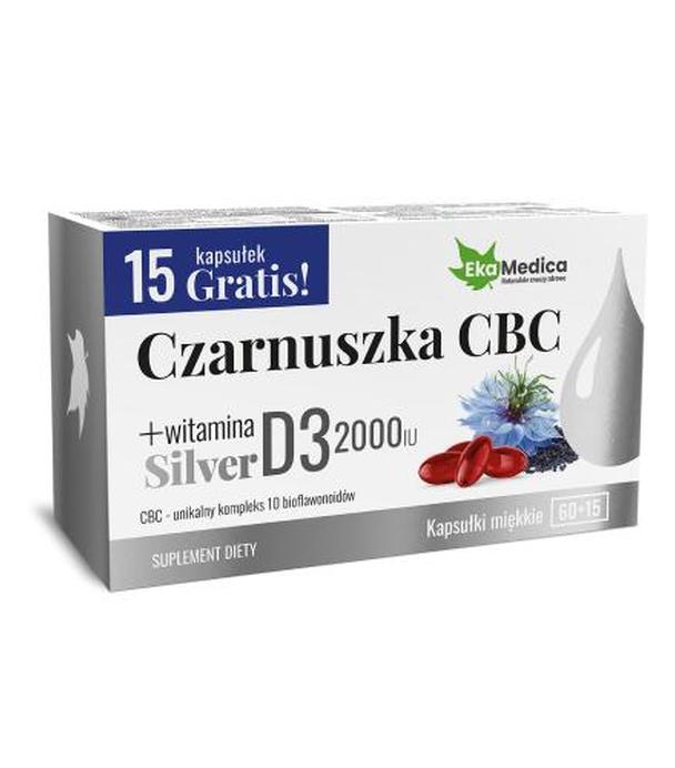 Czarnuszka CBC Silver + Witamina D3 2000 IU, 75 kapsułek (5 blistrów po 15 kapsułek)