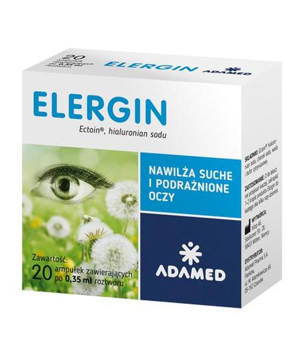 ELERGIN Krople do oczu - 20 amp. - regeneracja komórek oczu - cena, opinie, wskazania