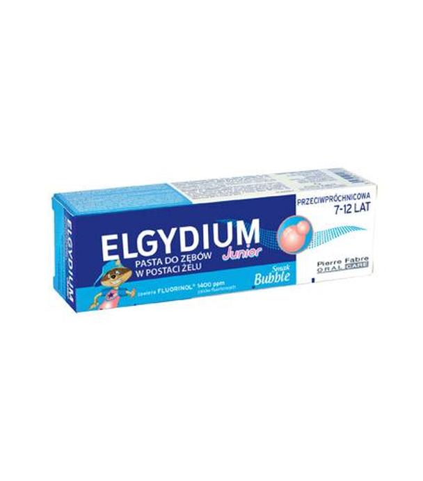 Elgydium Junior Przeciwpróchnicowa pasta dla dzieci od 7 do 12 roku życia o smaku Bubble - 50 ml - cena, opinie, właściwości