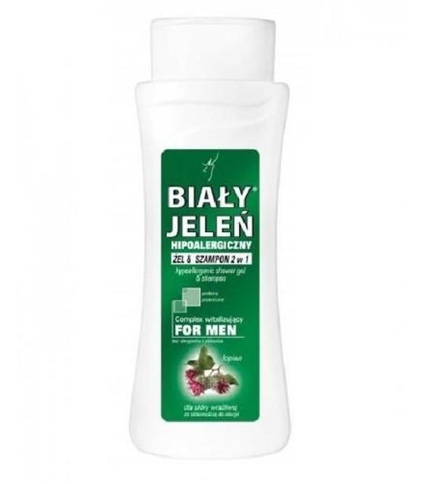 BIAŁY JELEŃ Hipoalergiczny żel & szampon 2 w 1 for Men z łopianem i proteinami pszenicznymi -300 ml