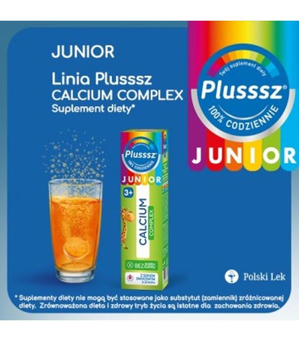 Plusssz Junior Calcium Complex Tabletki musujące o smaku poziomka-jeżyna - 20 tabl. mus. - cena, opinie, właściwości