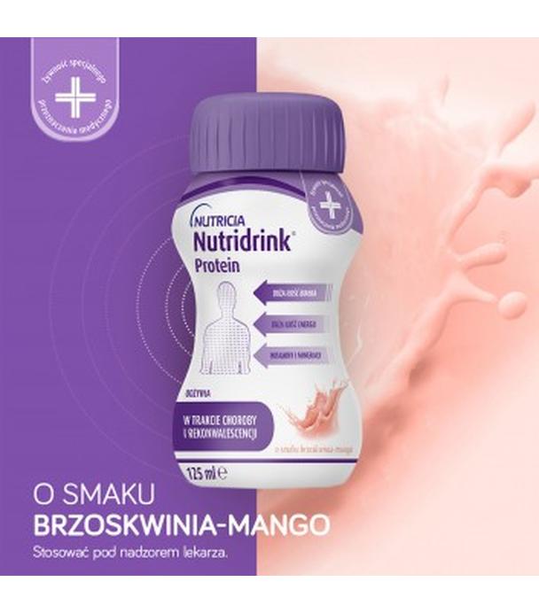 Nutridrink Protein, brzoskwinia-mango, 4 x 125 ml
