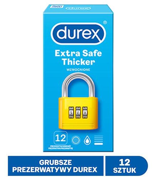 DUREX EXTRA SAFE Prezerwatywy grubsze z dodatkową ilością środka nawilżającego, 12 sztuk