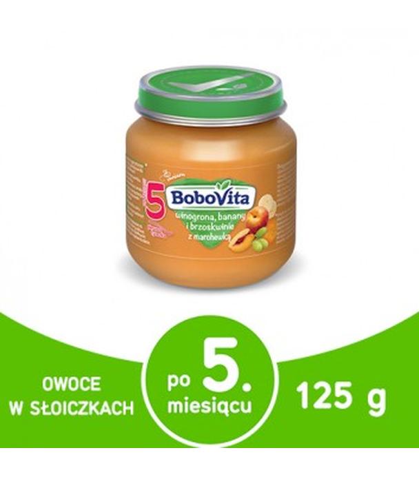 BOBOVITA Winogrona, banany i brzoskwinie z marchewką po 5 m-cu - 125 g - cena, opinie