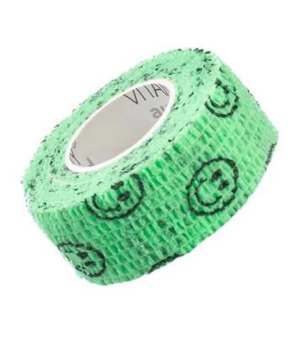 Vitammy Autoband elastyczny bandaż kohezyjny samoprzylepny kolor zielone buźki 2,5 cm x 4,5 m 1 sztuka