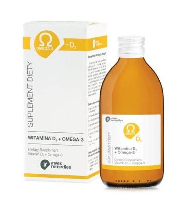 Invex Remedies, Witamina D3 + Omega-3, 300 ml