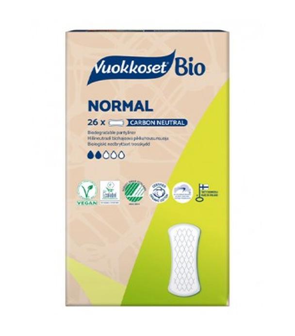 Vuokkoset, BIO, Wkładki Higieniczne z bawełny organicznej Normal, 26 sztuk