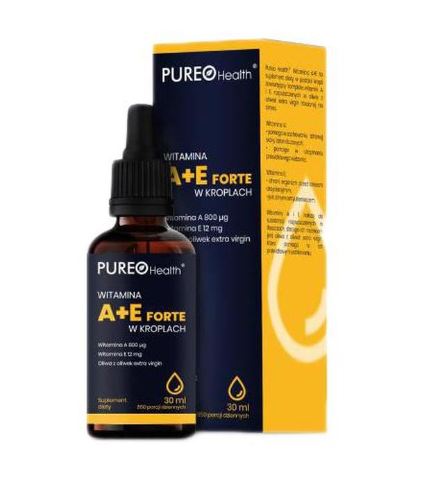 Pureo Health Witamina A+E Forte w kroplach, 30 ml