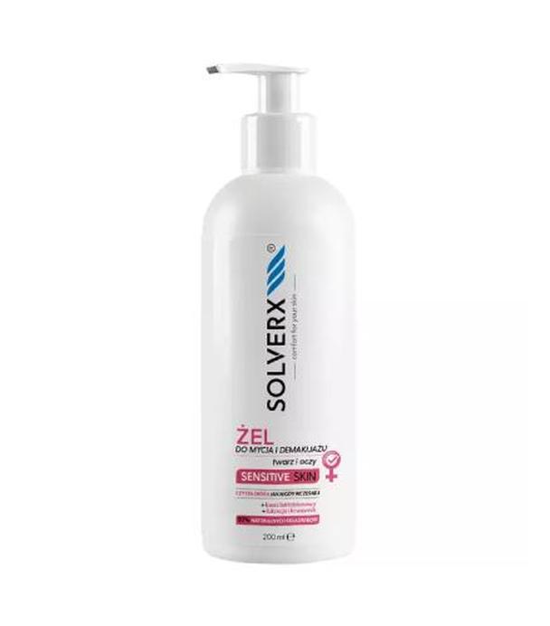 SOLVERX SENSITIVE SKIN Żel do mycia i demakijażu twarzy dla kobiet, 200 ml