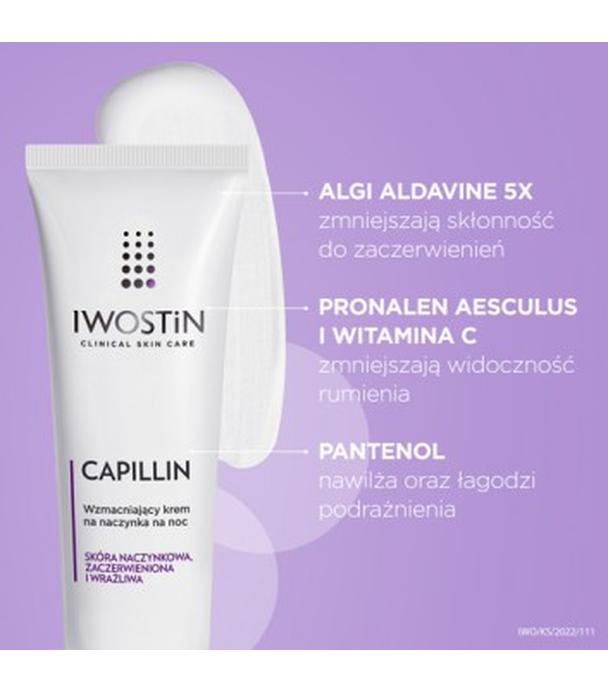 IWOSTIN CAPILLIN Wzmacniający krem na naczynka na noc - 40 ml