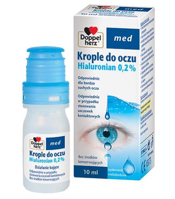 DOPPELHERZ MED Krople do oczu Hialuronian 0,2% - 10 ml - przy noszeniu soczewek - cena, opis, wskazania
