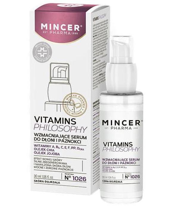 Mincer Pharma Vitamins Philosophy N°1026 Wzmacniające serum do dłoni i paznokci - 30 ml - cena, opinie, wskazania