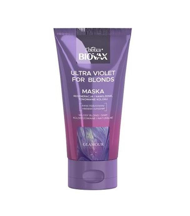 Biovax Ultra Violet Intensywnie regenerująca maseczka tonująca do włosów blond i siwych, 150 ml