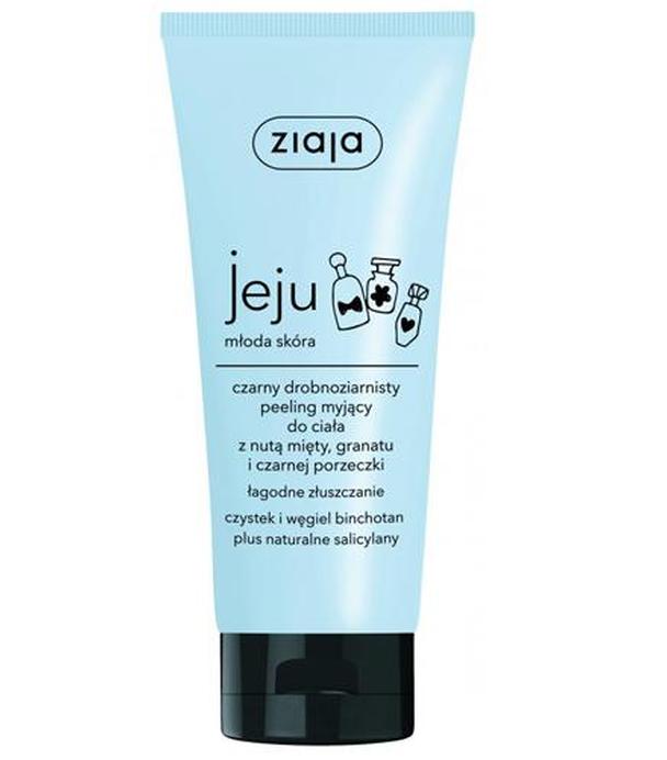 ZIAJA JEJU MŁODA SKÓRA Czarny drobnoziarnisty peeling myjący do ciała - 200 ml - cena, stosowanie, opinie  - ważny do 2025-10-31
