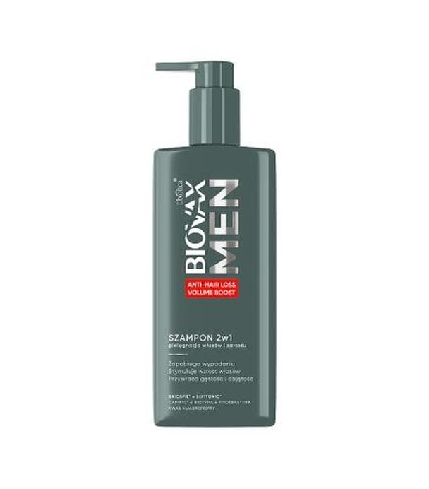 Biovax Men anti hair-loss & volume szampon 2w1 pielęgnacja włosów i zarostu, 200 ml