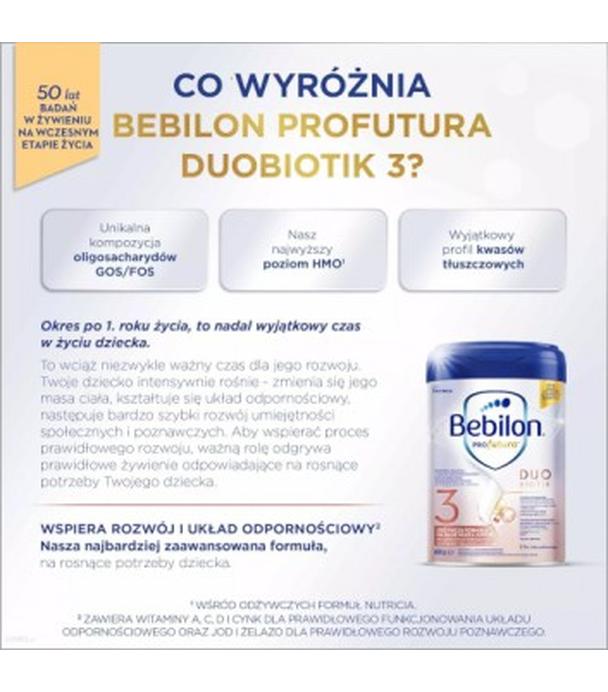 Bebilon PROfutura DUOBIOTIK 3, formuła na bazie mleka po 1. roku życia, 800 g