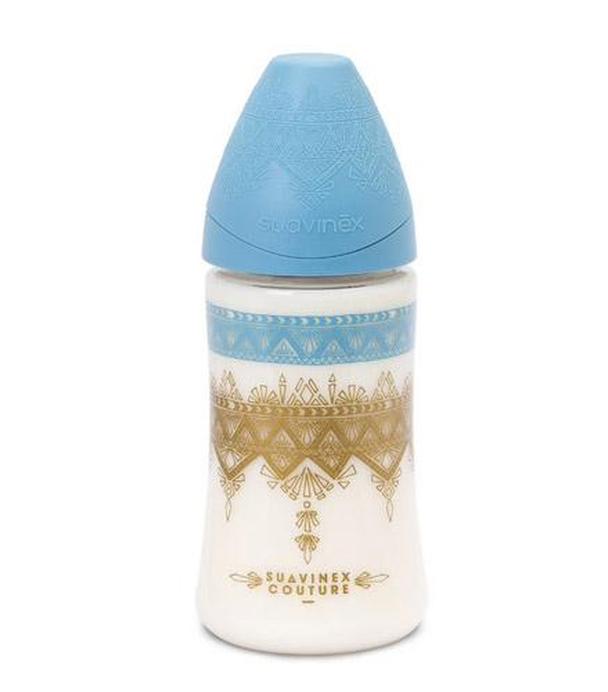 Suavinex Premium Silicone Butelka do karmienia z silikonowym smoczkiem 0m+ niebieska - 270 ml - cena, opinie, stosowanie