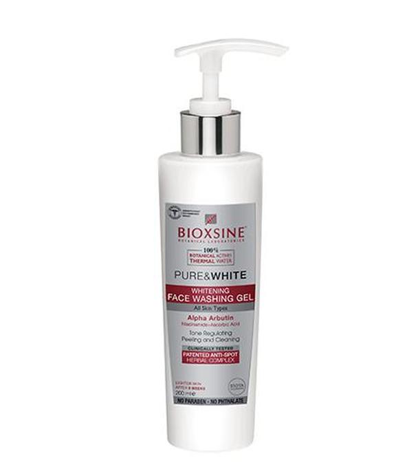 Bioxsine Pure & White Wybielający Żel do mycia twarzy, 200 ml, cena, wskazania, właściwości