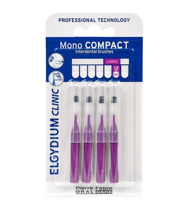 Elgydium Clinic Mono Compact Szczoteczki międzyzębowe 1,8 mm purpurowe - 4 szt. - cena, opinie, stosowanie