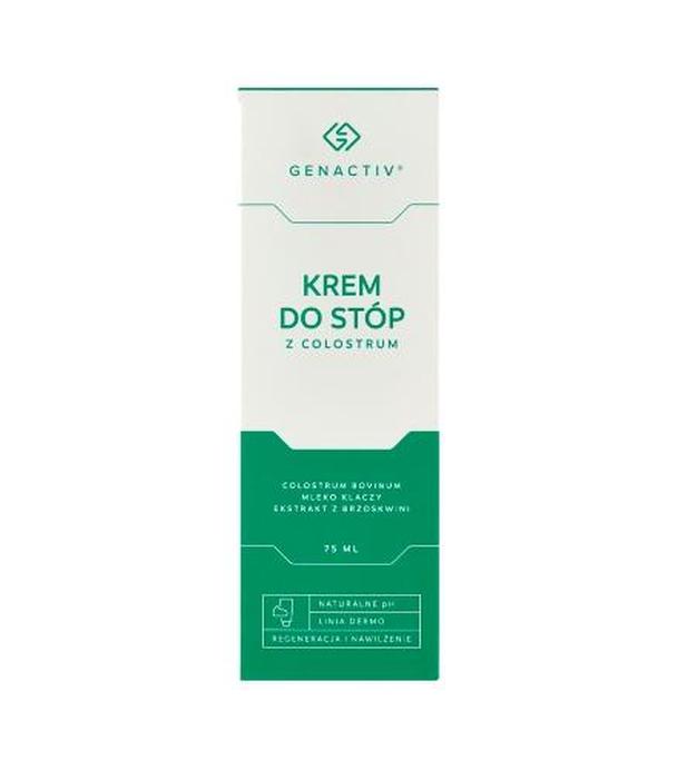 Genactiv Krem do stóp z colostrum, 75 ml - cena, opinie, właściwości - ważny do 2025-08-31