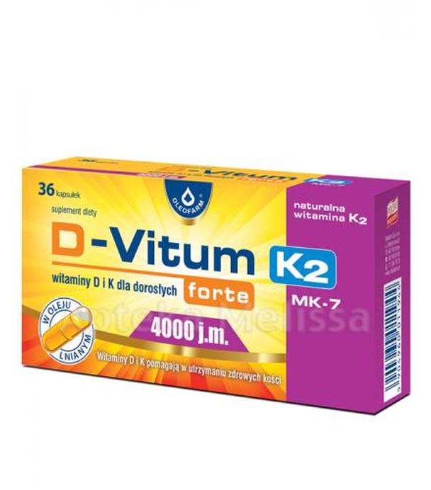 D-VITUM FORTE K2 Witaminy D i K dla dorosłych 4000 j.m. - 36 kaps.