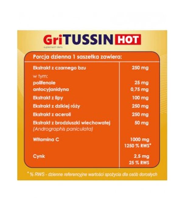 Domowa Apteczka, GriTussin Hot, 1000 mg, proszek, 8 saszetek