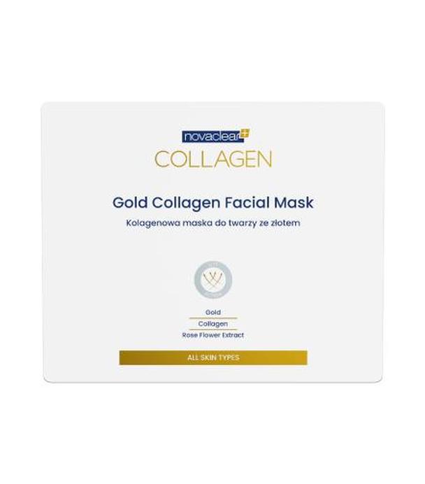 Novaclear Collagen Gold Collagen Facial Mask, Maska do twarzy kolagenowa ze złotem, 1 sztuka