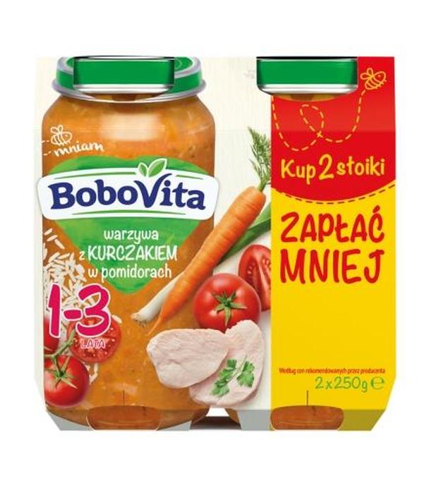 BoboVita Warzywa z kurczakiem w pomidorach 1-3 lata - 2 x 250 g - cena, opinie, właściwości