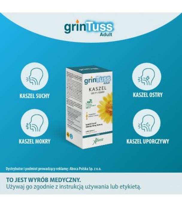 ABOCA Grintuss Adult Syrop - 128 g. Na suchy i mokry kaszel u dzieci od 12. r. ż. i dorosłych.