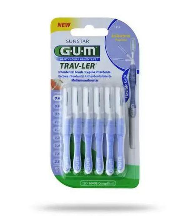 GUM Trav-Ler szczoteczki międzyzębowe 0,6mm, 6 sztuk