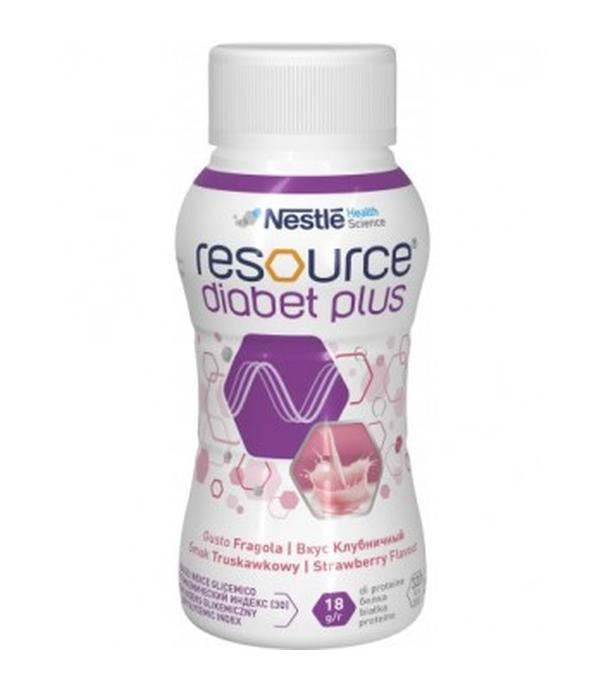 Resource Diabet Plus, dieta kompletna w płynie, smak truskawkowy, 4 x 200 ml