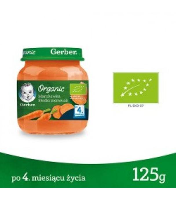 GERBER ORGANIC Marchewka Słodki ziemniak po 4 miesiącu - 125 g