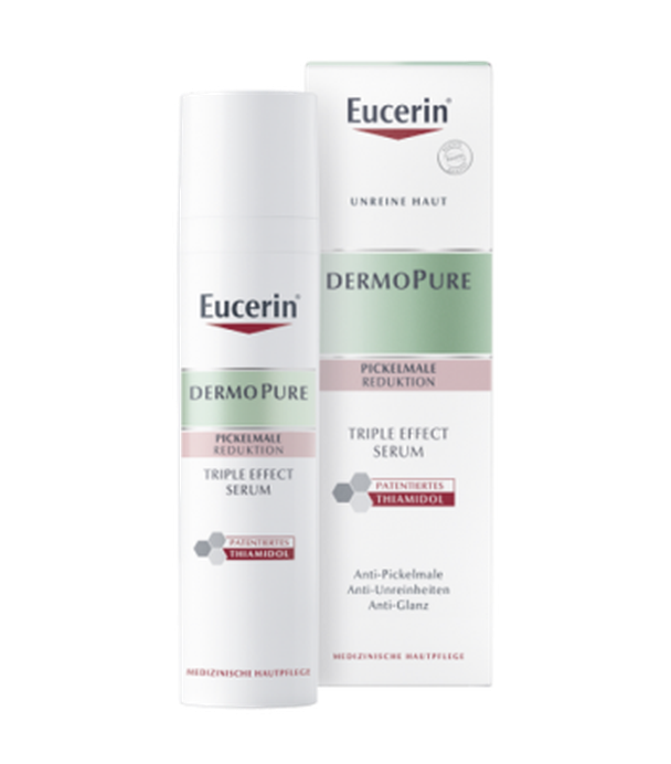 Eucerin DermoPure Serum o potrójnym działaniu z Thiamidolem do skóry ze skłonnością do trądziku, 40 ml, cena, opinie, właściwości