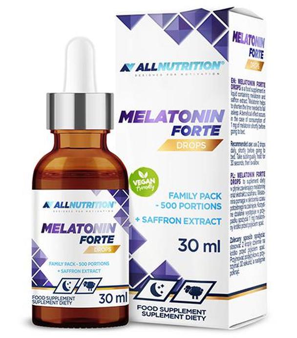 Allnutrition Melatonin Forte Drops, 30 ml, cena, opinie, skład