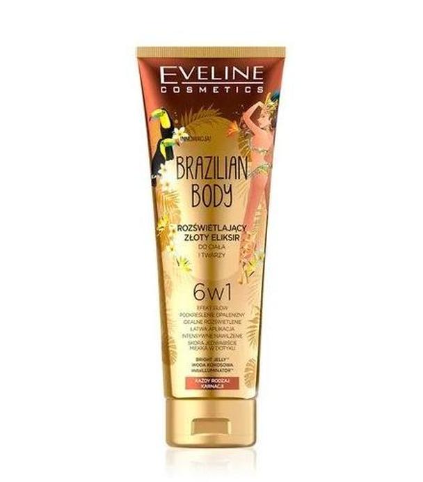 Eveline Brazilian Body Rozświetlający złoty eliksir do ciała i twarzy - 100 ml - cena, opinie, właściwości