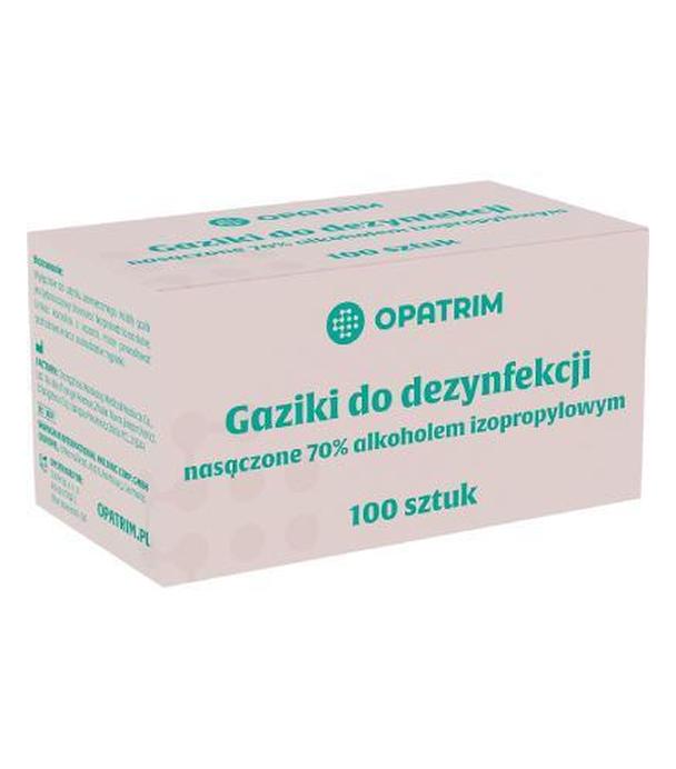 Opatrim Gaziki do dezynfekcji nasączone 70% alkoholem izopropylowym, 100 sztuk