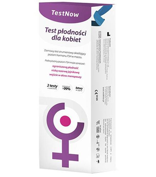 TestNow Test płodności dla kobiet - 2 szt. - cena, opinie, wskazania