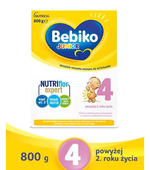 BEBIKO 4 JUNIOR Mleko modyfikowane następne dla niemowląt, 800 g, cena, opinie, właściwości