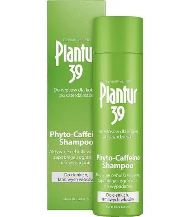 Plantur 39, Phyto-Caffeine Shampoo, szampon do cienkich łamliwych włosów, 250 ml